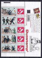 303 BELGIQUE Duo Stamp - TINTIN - Rackham Le Rouge + Haut De Feuille - Neuf **(MNH) Sans Charniere - Philastrips