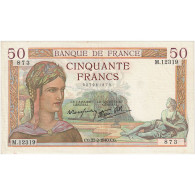 France, 50 Francs, Cérès, 1940, M.12319, SUP, Fayette:18.39, KM:85b - 50 F 1934-1940 ''Cérès''