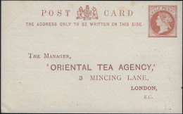 Grande-Bretagne 189.. Entier Postal, Bon De Commande. The Manager, Oriental Tea Agency. Quantité, Prix, Description. Thé - Altri & Non Classificati