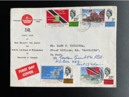 TRINIDAD & TOBAGO 1966 CIRCULATED FDC ROYAL VISIT 08-02-1966 - Trinidad Y Tobago (1962-...)