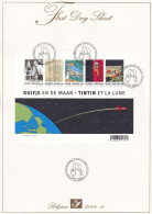 BELGIQUE Feuille 1er Jour - Tintin Et La Lune - Obliteration 15-03-2004 - 1999-2010