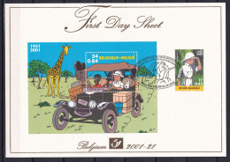 BELGIQUE 2001 - Tintin Au Congo - 1er Jour Obl 31-12-2001 - 1999-2010