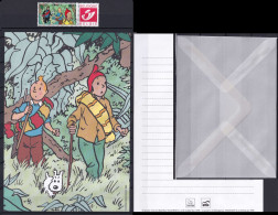 BELGIQUE Duo Stamp TINTIN + Set D'écriture - Neuf ** (MNH) Sans Trace De Charniere - Philabédés