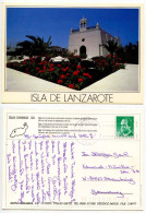 Spain 1990's Postcard Isla De Lanzarote - Uga, Church; 45p. King Juan Carlos I Stamp; Arrecife Cancel - Lanzarote