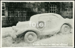 REAL PHOTO FOTO POSTCARD SNOW CAR SERRA DA ESTRELA GUARDA PORTUGAL CARTE POSTALE - Guarda