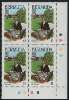 Bermuda 1980 MNH Sc 400 $1 Gina Swainson Miss World LR Corner Block Of 4 - Bermudes