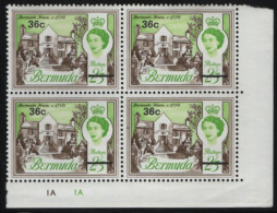 Bermuda 1970 MNH Sc 251 36c On 2sh3p Bermuda House LR Corner Block Of 4 - Bermudes