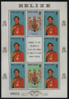 Belize 1981 Unused Sc 552 $1 Prince Charles Royal Wedding Sheet - Belize (1973-...)