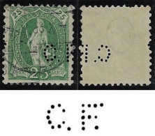 Switzerland 1895/1906 Stamp With Perfin C.F. By Charles Fischer International Transport Agent In Geneve Lochung Perfore - Gezähnt (perforiert)