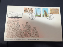 5-2-2024 (3 X 24) Zimbabwe FDC Cover - 1984 - Heroes' Days With Insert (21 X 13,5 Cm) - Zimbabwe (1980-...)