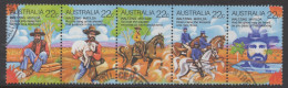AUSTRALIA 1980 "FOLKLORE (1st SERIES) SCENES AND VERSES FROM THE FOLK SONG WALTZING MATHILDA" STRIP OF (5) VFU - Usados