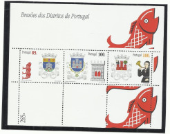 Portugal 1998 - Portuguese Districts Arms 85, 100, 100 S/S MNH - Neufs