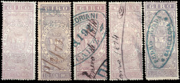 ESPAGNE / ESPANA / SPAIN - 1870 - SELLOS PARA GIRO 10c Sin Goma, 10c, 50c, 1Esc. & 1,50Esc.uso Fiscal Ed.43, 43a, 44/46 - Fiscali