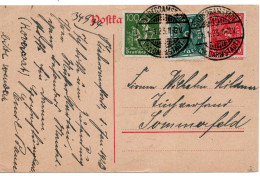 62314 - Deutsches Reich - 1923 - 10M Posthorn MiF A Kte NIEDERRAMSTADT -> Sommerfeld - Briefe U. Dokumente