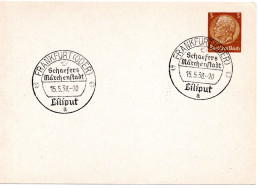 62326 - Deutsches Reich - 1938 - 3Pfg Hindenburg PGAKte SoStpl FRANKFURT (ODER) - SCHAEFERS MAERCHENSTADT LILIPUT - Enteros Postales Privados