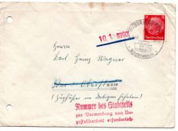 62333 - Deutsches Reich - 1938 - 12Pfg Hindenburg EF A Bf BITBURG -> Idar-Oberstein, "unzustellbar" Zurueck, Li Aktenl. - Lettres & Documents