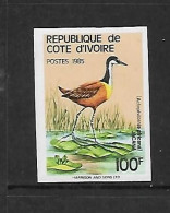 COTE D'IVOIRE 1985 OISEAUX TRES RARE  YVERT N°720B NON DENTELE NEUF MNH** - Cigognes & échassiers