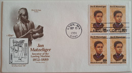 1991..USA.. FDC WITH STAMPS AND POSTMARKS..Black Heritage - Jan E. Matzeliger - 1991-2000