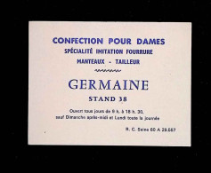 Carte De Visite, Confection Pour Dames, Germaine, Stand 38 - Visitenkarten