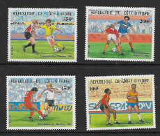 COTE D'IVOIRE 1985 FOOTBALL  YVERT N°721/724  NEUF MNH** - 1986 – Messico