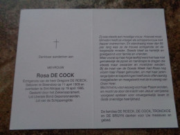 Doodsprentje/Bidprentje   Rosa DE COCK   Steendorp 1909-1995 St Niklaas  (Echtg Gregoire DE ROECK) - Religion & Esotérisme