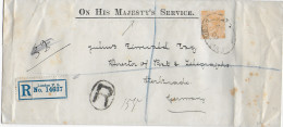 Cover From Jamaica, Registered London To Germany Director Post & Telegraphs 1907 - Jamaica (1962-...)