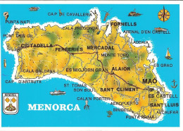 CPM - MENORCA - CARTE DE L' ILE DE MINORQUE - Menorca