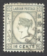 Labuan Sc# 38 Used 1892 16c Queen Victoria - North Borneo (...-1963)