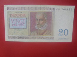 BELGIQUE 20 FRANCS 1950 (Date+rare) Circuler (B.32) - 20 Francs
