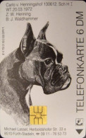 Carlo Von Henningshof (Hund), K 0703-01/93, Deutsche Telecom, 6 DM, 2.000 Pc., Germany - K-Serie : Serie Clienti