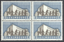 Luxembourg Sc# 360 MNH Block/4 1960 1st European School - Ungebraucht