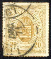 Luxembourg Sc# 21a Used 1872 20c Yellow Brown Coat Of Arms - 1859-1880 Armarios