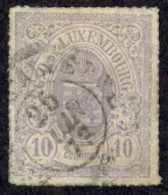 Luxembourg Sc# 19a Used 1865-1874 10c Lilac Coat Of Arms - 1859-1880 Armoiries