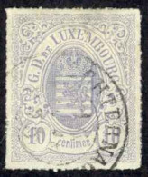Luxembourg Sc# 19b Used (a) 1865-1874 10c Gray Lilac Coat Of Arms - 1859-1880 Stemmi