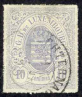 Luxembourg Sc# 19b Used (a) 1865-1874 10c Gray Lilac Coat Of Arms - 1859-1880 Armarios