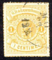 Luxembourg Sc# 18 Used (b) 1869 1c Orange Coat Of Arms - 1859-1880 Armoiries