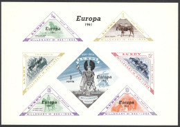 Lundy MNH Sheetlet/7 IMPERF 1961 Europa - Local Issues