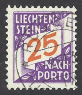 Liechtenstein Sc# J17 Used 1928 25rp Postage Due - Impuesto