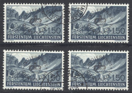 Liechtenstein Sc# O29 Used Lot/4 1938 1.50fr Overprint Officials - Dienstzegels