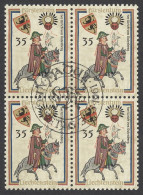 Liechtenstein Sc# 363 Used Block/4 1959 35rp Christmas - Usati