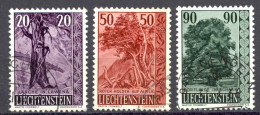 Liechtenstein Sc# 332-334 Used (a) 1959 Trees & Bushes - Oblitérés