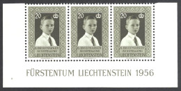 Liechtenstein Sc# 307 MNH Strip/3 1956 Prince Johann Adam - Ungebraucht