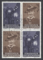 Liechtenstein Sc# 315-316 Used Block/4 1957 Boy Scouts - Oblitérés