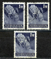 Liechtenstein Sc# 258 Used Lot/3 1951 Tractor With Potatoes - Oblitérés