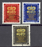 Liechtenstein Sc# 212-214 Used (a) 1945 Crown & Rose - Gebraucht