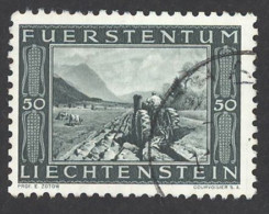 Liechtenstein Sc# 194 Used (a) 1943 50rp Plowing - Gebraucht