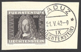 Liechtenstein Sc# 174 Used On Piece 1941 100rp Anton Florian - Gebraucht