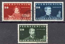 Liechtenstein Sc# 160-162 Used 1940 20rp-50rp Prince Johann - Gebraucht