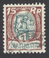 Liechtenstein Sc# 77 Used 1928 15rp Peasant - Gebraucht