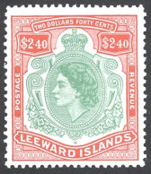 Leeward Islands Sc# 146 MH 1954 $2.40 Queen Elizabeth II - Leeward  Islands